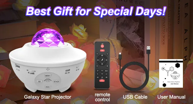 Galaxy Light Projector Star Projector with Remote Control 10 Change Colors Led Projector Light Built-in Bluetooth Music Speaker & Timer for Baby Ambiance Light Room Decor Festival Gift White - star projector