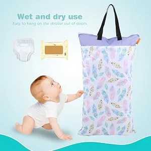 Garosa Diaper Bag Waterproof Large Capacity Hanging Wet Dry Cloth Baby Inserts Nappy Laundry Storage Bag for Newborn Infants(#3) - product information 14