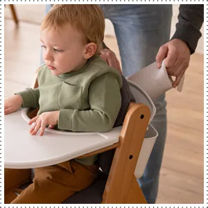 Hauck Alpha+ Storage Box White - Click On Organising Box for Highchair Practical Storage Space Small Storage Box - storage box for high chair backrest for bibs children