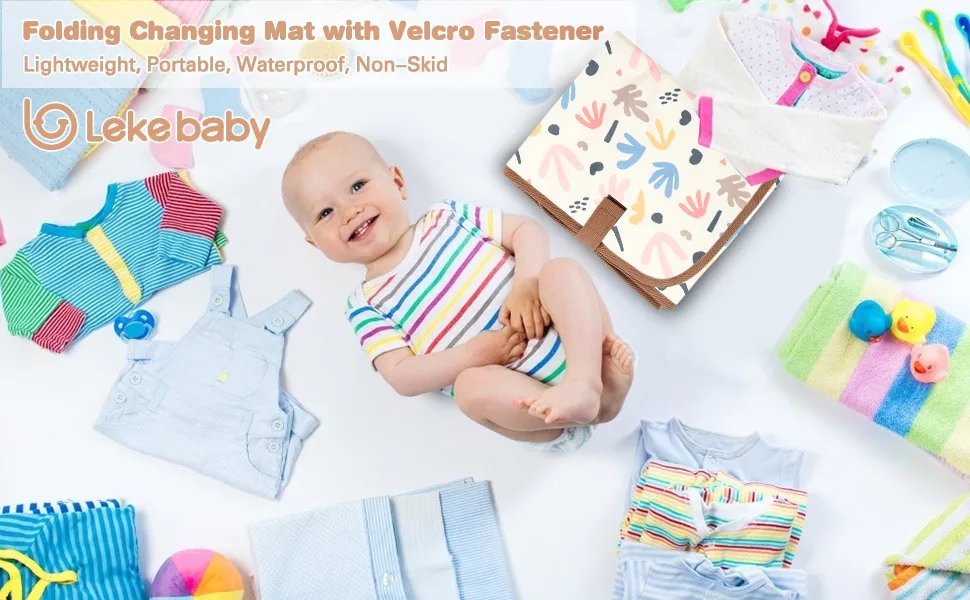 Lekebaby Nappy Changing Mat Foldable Baby Changing Mat Travel Changing Mat Portable Baby Change Mat Plant Cartoon - Lekebaby changing mat