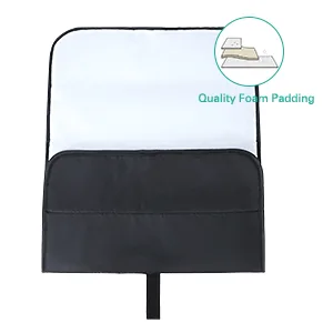 Lekebaby Portable Chaging Mat Nappy Changing Mat Foldable Baby Changing Mat Travel Changing Mat Portable Baby Change Mat Black Black Basic Version - baby changing mat