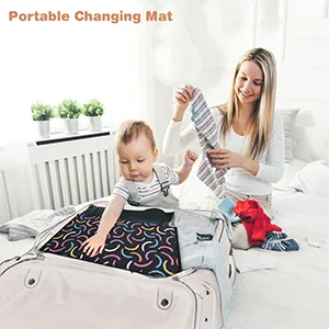 Lekebaby Portable Changing Mat Nappy Changing Mat Foldable Baby Changing Mat Travel Changing Mat Portable Baby Change Mat Color Bar - travel changing mat
