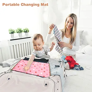 Lekebaby Portable Changing Mat Nappy Changing Mat Foldable Baby Changing Mat Travel Changing Mat Portable Baby Change Mat Dots Pink Dots - travel changing mat