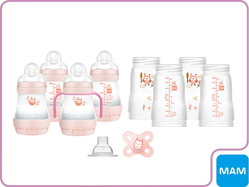 MAM Easy Start Self Sterilising Anti Colic Starter Set Newborn Bottle Set and Soother Newborn Essentials Pink (Designs May Vary) Set Pink 1 - product information 13