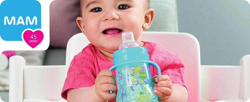 MAM Trainer+ 220ml Baby Cup Suitable from 4+ Months Trainer Cup for Independent Drinking Spill-Free Toddler Cup Pink (Designs May Vary) - product information 12