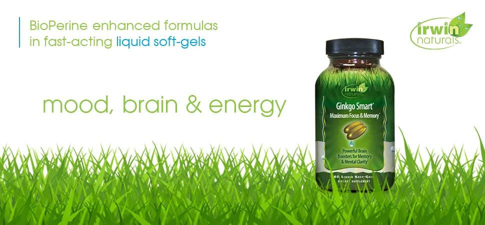 Irwin Naturals Ginkgo Smart Maximum Focus & Memory 60 Liquid Soft-Gels - product information 1