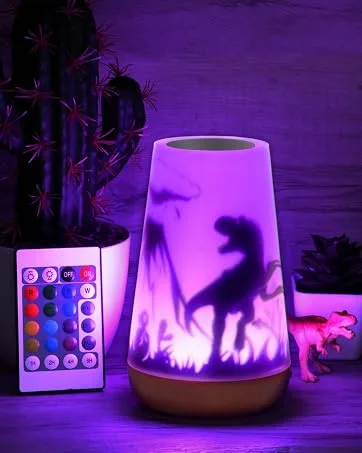 Mostof Fairy Night Light with Remote for Bedroom Touch Control Timer Rechargeable (Fairy-16 Colors) - Dinosaur Night Light