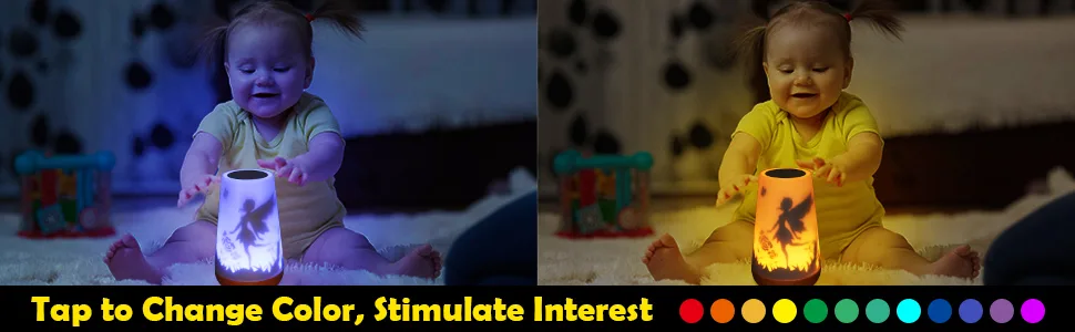 Mostof Fairy Night Light with Remote for Bedroom Touch Control Timer Rechargeable (Fairy-16 Colors) - tap night light
