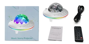 Mycket Star Projector Galaxy Projector Light LED Night Light Lamp Night Light Projector with Remote 360 Rotating Sleep Soothing Colors Changing Music Bluetooth Speaker Timer for Kids(White) - music starry projector