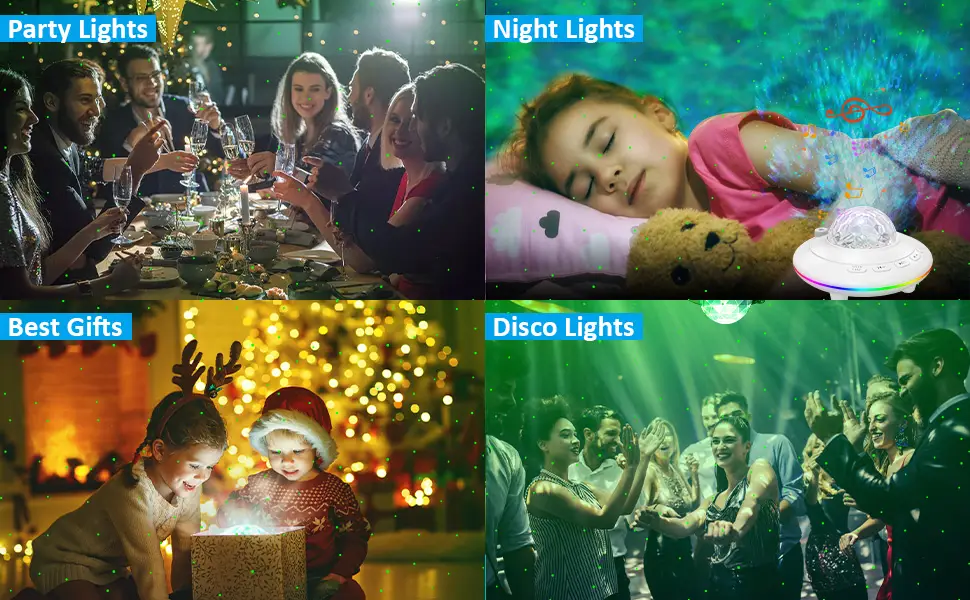 Mycket Star Projector Galaxy Projector Light LED Night Light Lamp Night Light Projector with Remote 360 Rotating Sleep Soothing Colors Changing Music Bluetooth Speaker Timer for Kids(White) - night light