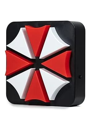 Numskull Resident Evil Umbrella Corp 3D Lamp Wall Light Plastic- Ambient Lighting Gaming Accessory for Bedroom Home Study Office Work - Official Capcom Merchandise 3D Resident Evil - lamp