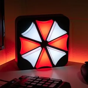 Numskull Resident Evil Umbrella Corp 3D Lamp Wall Light Plastic- Ambient Lighting Gaming Accessory for Bedroom Home Study Office Work - Official Capcom Merchandise 3D Resident Evil - lamp