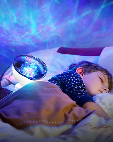 Ocean Wave Projector 8 Lighting Modes Skylight Projector with 6 Sleep Aids Remote Control LED Projection Lamp Timing Function Room Projector Suitable for Children Bedroom Living Room Decoration White - Star Projector