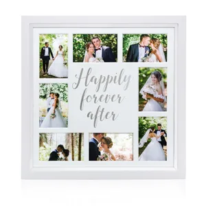 Pearhead Happily Ever After Collage Keepsake Wedding Photo Frame Wood Silver For Mr. And Mrs. Happily Ever After Collage Frame - cute collage frame