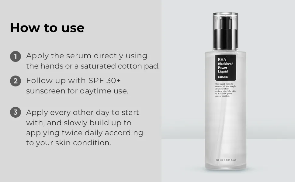 Cosrx BHA Blackhead Power Liquid 100 ml - cosrx bha blackhead removing toner facial essence moisturiser Korean skincare smooth skin exfoliate