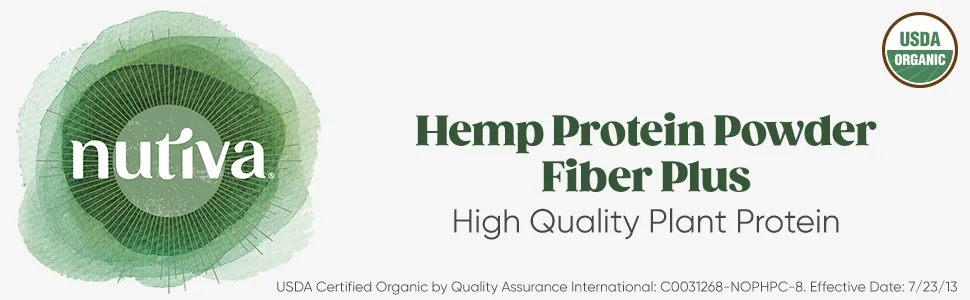 Nutiva Organic Hemp Seed Protein 30 oz (851 g) - Fiber Plus Banner