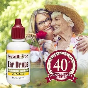 NutriBiotic Ear Drops with Grapefruit Seed Extract plus Tea Tree Oil 1 fl oz (30 ml) - Ear Drops - image
