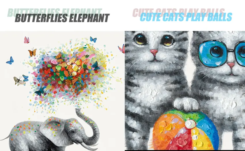 Yidepot Canvas Art Picture Cat Framed 30 x 30 cm 30x30CM Cats - uk a+