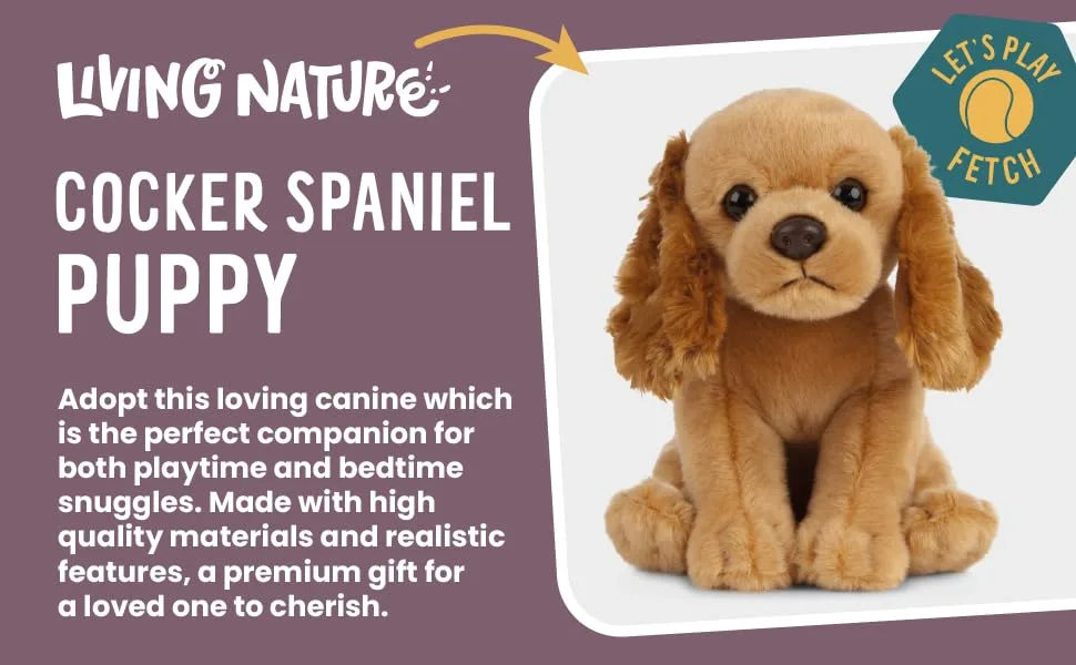 Living Nature Soft Toy - Cocker Spaniel Puppy (16cm) Cocker Spaniel 16cm Puppy - Living Nature Realistic Cocker Spaniel Puppy Soft Plush Toy