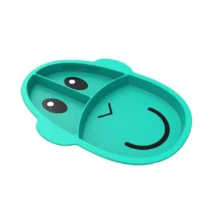 Matchstick Monkey Baby Weaning Monkey Section Plate 3 Split Section Antimicrobial Protection Anti Slip Durable Silicone BPA Free 12 Months Old and Plus Green 3-Section Monkey Plate Green 3-section Plate - GSP2