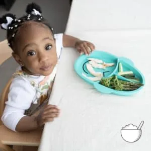 Matchstick Monkey Baby Weaning Monkey Section Plate 3 Split Section Antimicrobial Protection Anti Slip Durable Silicone BPA Free 12 Months Old and Plus Green 3-Section Monkey Plate Green 3-section Plate - GSP3