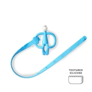 Matchstick Monkey Antimicrobial Silicone Multi-Use Product Holder Strap for Teether Bottle and more in Stroller Car and Highchair 3 Months Old+ 55 cm Blue 1 Multi-Use Product Holder Blue - Matchstick Monkey Multi-Use Product Holder