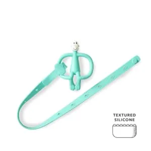 Matchstick Monkey Antimicrobial Silicone Multi-Use Product Holder Strap for Teether Bottle and more in Stroller Car and Highchair 3 Months Old+ 55 cm Green 1 Multi-Use Product Holder Green - Matchstick Monkey Multi-Use Product Holder