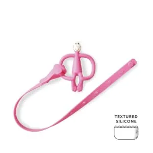 Matchstick Monkey Antimicrobial Silicone Multi-Use Product Holder Strap for Teether Bottle and more in Stroller Car and Highchair 3 Months Old+ 55 cm Pink 1 Multi-Use Product Holder Pink - Matchstick Monkey Multi-Use Product Holder