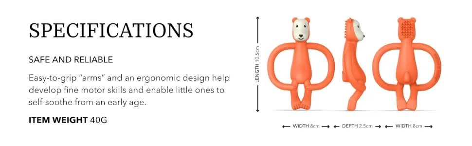 Matchstick Monkey Antimicrobial Silicone Teether & Gel Applicator Easy To Grip BPA Free 3 Months Old+ 11 cm Bramble Bear Bramble Bear 3 Months Old+ 1 Animal Teether - BBT6