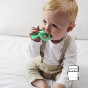 Matchstick Monkey Antimicrobial Silicone Teether & Gel Applicator Easy To Grip BPA Free 3 Months Old+ 11 cm Green Monkey Green Monkey 3 Months Old+ 1 Monkey Teether - MTGS3
