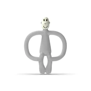 Matchstick Monkey Antimicrobial Silicone Teether & Gel Applicator Easy To Grip BPA Free 3 Months Old+ 11 cm Grey Monkey Grey Monkey 3 Months Old+ 1 Monkey Teether - MTCG2