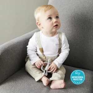 Matchstick Monkey Antimicrobial Silicone Teether & Gel Applicator Easy To Grip BPA Free 3 Months Old+ 11 cm Grey Monkey Grey Monkey 3 Months Old+ 1 Monkey Teether - MTCG5