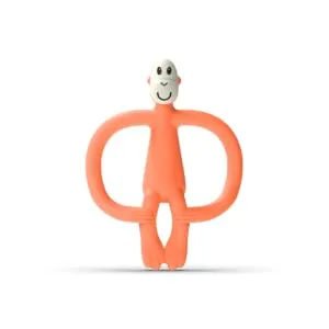 Matchstick Monkey Antimicrobial Silicone Teether & Gel Applicator Easy To Grip BPA Free 3 Months Old+ 11 cm Orange Monkey Orange Monkey 3 Months Old+ 1 Monkey Teether - MTO2