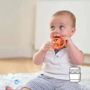 Matchstick Monkey Antimicrobial Silicone Teether & Gel Applicator Easy To Grip BPA Free 3 Months Old+ 11 cm Orange Monkey Orange Monkey 3 Months Old+ 1 Monkey Teether - MTO3