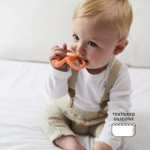 Matchstick Monkey Antimicrobial Silicone Teether & Gel Applicator Easy To Grip BPA Free 3 Months Old+ 11 cm Orange Monkey Orange Monkey 3 Months Old+ 1 Monkey Teether - MTO4