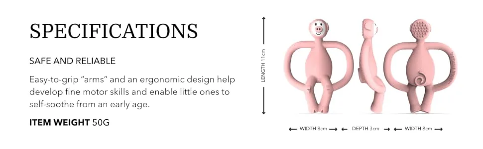 Matchstick Monkey Antimicrobial Silicone Teether & Gel Applicator Easy To Grip BPA Free 3 Months Old+ 11 cm Pickle Pig Pickle Pig 3 Months Old+ 1 Animal Teether - PPT6