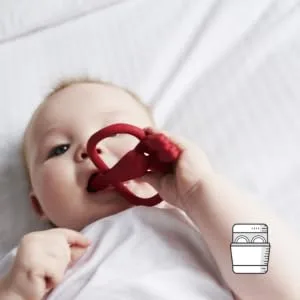 Matchstick Monkey Antimicrobial Silicone Teether & Gel Applicator Easy To Grip BPA Free 3 Months Old+ 11 cm Red Monkey Red Monkey 3 Months Old+ 1 Monkey Teether - MTR3