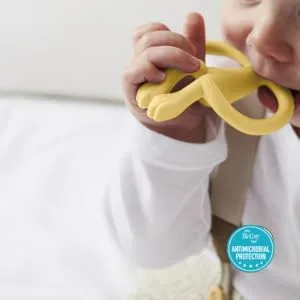 Matchstick Monkey Antimicrobial Silicone Teether & Gel Applicator Easy To Grip BPA Free 3 Months Old+ 11 cm Yellow Monkey Yellow Monkey 3 Months Old+ 1 Monkey Teether - MTY5