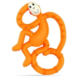 Matchstick Monkey Antimicrobial Silicone Teether Easy To Grip BPA Free 3 Months Old+ 10 cm Orange Mini Monkey Orange Monkey 3 Months Old+ 1 Mini Monkey Teether - MMTO2