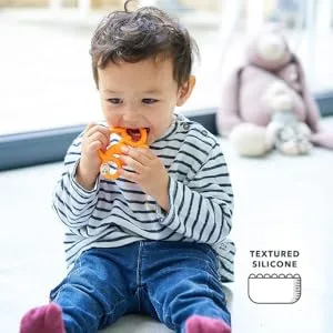 Matchstick Monkey Antimicrobial Silicone Teether Easy To Grip BPA Free 3 Months Old+ 10 cm Orange Mini Monkey Orange Monkey 3 Months Old+ 1 Mini Monkey Teether - MMTO4