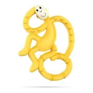 Matchstick Monkey Antimicrobial Silicone Teether Easy To Grip BPA Free 3 Months Old+ 10 cm Yellow Mini Monkey Yellow Monkey 3 Months Old+ 1 Mini Monkey Teether - MMTY2