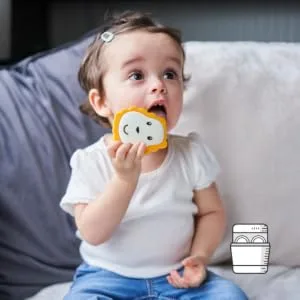 Matchstick Monkey Antimicrobial Teething Starter Set - 1 Flat Face Teether 1 Animal Teether 2 Silicone Finger Toothbrushes 3 Months Old+ Ludo Lion Ludo Lion Set 3 Months Old+ - Lion Teether set