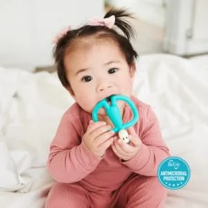 Matchstick Monkey Original Teether & Gel Applicator Silicone Easy To Grip BPA Free 3 Months Old+ 10.5 cm Green Monkey Green Monkey 3 Months Old+ 1 Original Monkey Teether - OMTGN5