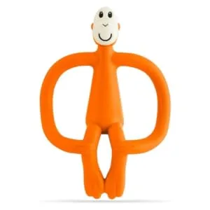 Matchstick Monkey Original Teether & Gel Applicator Silicone Easy To Grip BPA Free 3 Months Old+ 10.5 cm Orange Monkey Orange Monkey 3 Months Old+ 1 Original Monkey Teether - OMTO2