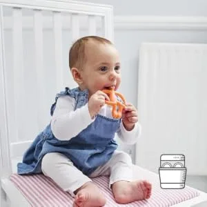 Matchstick Monkey Original Teether & Gel Applicator Silicone Easy To Grip BPA Free 3 Months Old+ 10.5 cm Orange Monkey Orange Monkey 3 Months Old+ 1 Original Monkey Teether - OMTO3