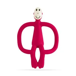 Matchstick Monkey Original Teether & Gel Applicator Silicone Easy To Grip BPA Free 3 Months Old+ 10.5 cm Rubine Red Monkey Rubine Red Monkey 3 Months Old+ 1 Original Monkey Teether - OTMRR2