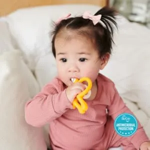 Matchstick Monkey Original Teether & Gel Applicator Silicone Easy To Grip BPA Free 3 Months Old+ 10.5 cm Yellow Monkey Yellow Monkey 3 Months Old+ 1 Original Monkey Teether - OTMY5