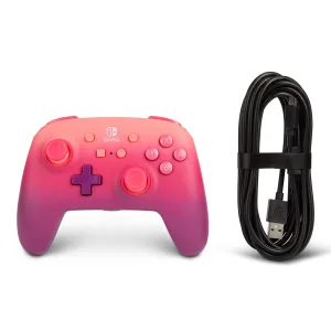 PowerA Enhanced Wired Controller for Nintendo Switch - Fuchsia Fantasy pink red purple gamepad wired video game controller gaming controller - image