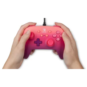 PowerA Enhanced Wired Controller for Nintendo Switch - Fuchsia Fantasy pink red purple gamepad wired video game controller gaming controller - image