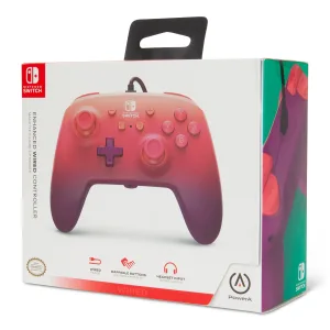 PowerA Enhanced Wired Controller for Nintendo Switch - Fuchsia Fantasy pink red purple gamepad wired video game controller gaming controller - image